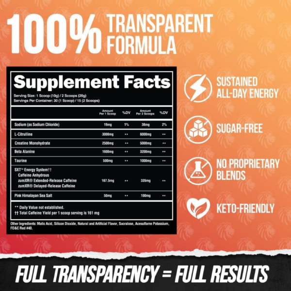 Core Pre Workout Powder with Creatine for Performance, Beta Alanine for Muscle, L-Citrulline for Pump & Tri-Source Caffeine for Sustained Energy (30 Servings) - Image 2