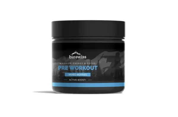 BIO SWISS pre workout natural sugar free vegan Sport Energy + Focus with cordyceps mushroom - Mixed Berries flavour