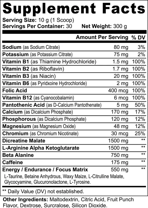 Nitric Shock Pre-Workout Powder (Fruit Punch) - Image 2